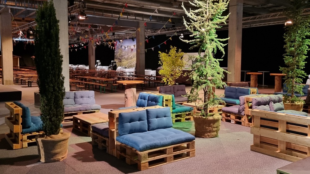 Palettenlounge an der Olma Messe St. Gallen 2022